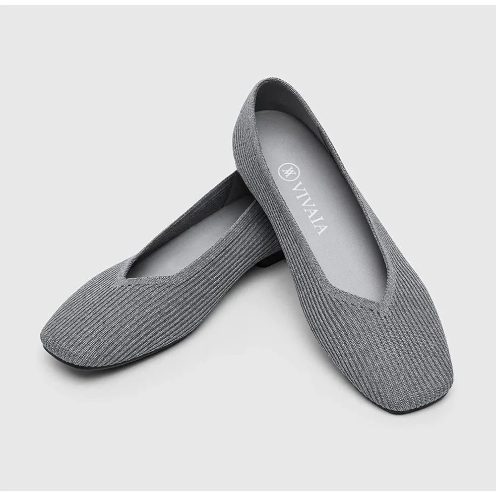 VIVAIA Women's Casual Flats Slip on Washable Ballet‎ Square-Toe Style EU/39 US/8